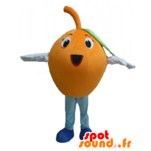 Mascot jättiläinen oranssi, pyöreä ja hauska - MASFR23853 - hedelmä Mascot