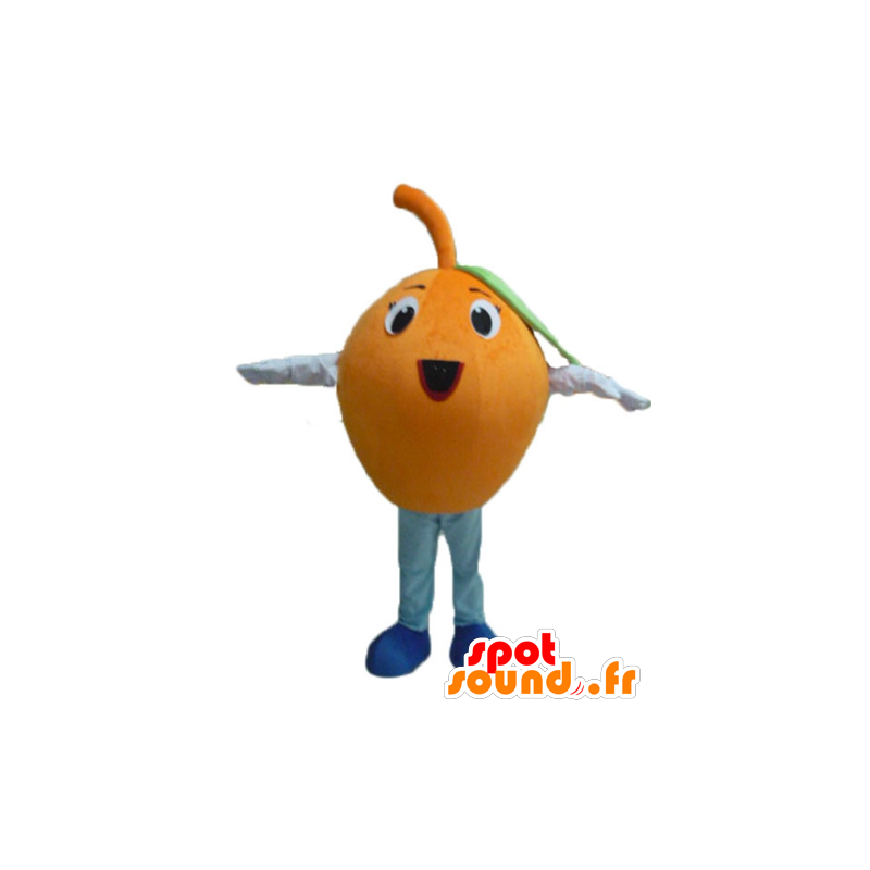Mascot gigantiske oransje, runde og morsom - MASFR23853 - frukt Mascot