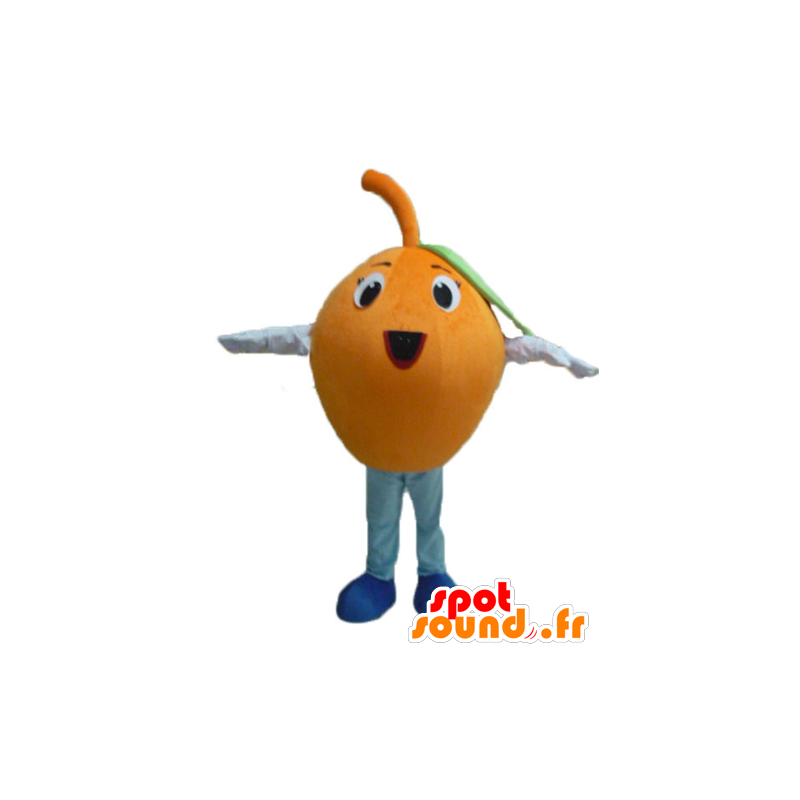 Mascotte giant orange, round and funny - MASFR23853 - Fruit mascot