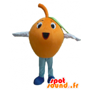 Jätte orange maskot, rund och rolig - Spotsound maskot