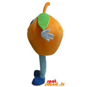Μασκότ γιγαντιαίο πορτοκαλί, στρογγυλό και αστεία - MASFR23853 - φρούτων μασκότ
