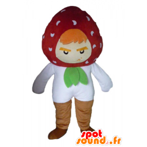 Aardbei mascotte, de felle en grappige lucht - MASFR23854 - fruit Mascot