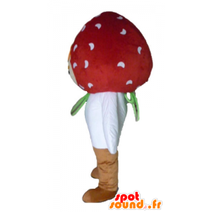 Strawberry mascot, the fierce and funny air - MASFR23854 - Fruit mascot