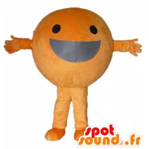 Giant orange mascot, any round and smiling - MASFR23855 - Fruit mascot