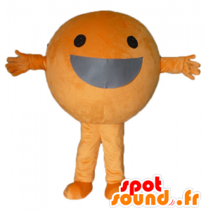 Giant oranssi maskotti ympärillä, ja hymyilevä - MASFR23855 - hedelmä Mascot