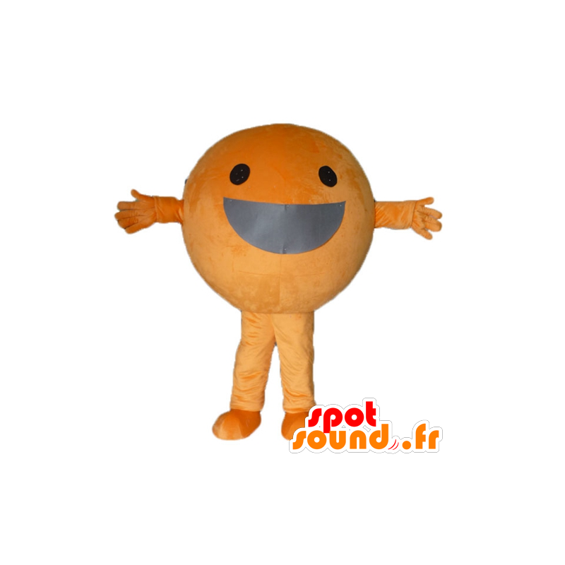 Riesen-orange-Maskottchen, jede Runde und lächelnd - MASFR23855 - Obst-Maskottchen