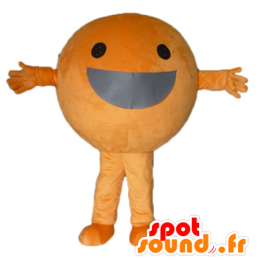 Riesen-orange-Maskottchen, jede Runde und lächelnd - MASFR23855 - Obst-Maskottchen