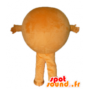 Giant oransje maskot, alle rundt og smiler - MASFR23855 - frukt Mascot