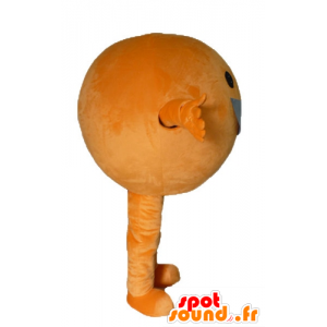 Mascota naranja gigante, cualquier ronda y sonriente - MASFR23855 - Mascota de la fruta