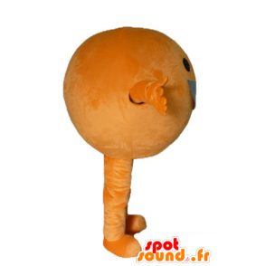 Giant oransje maskot, alle rundt og smiler - MASFR23855 - frukt Mascot