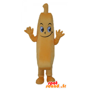 Mascot giant banana, orange, the mischievous - MASFR23857 - Fruit mascot