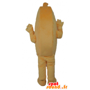 Mascot banana gigante, laranja, com a travessa - MASFR23857 - frutas Mascot