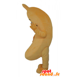 Mascotte di banana gigante, arancio, il malizioso - MASFR23857 - Mascotte di frutta