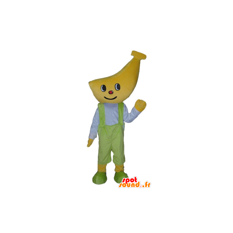 Gutt maskot med en bananformet hode - MASFR23858 - frukt Mascot