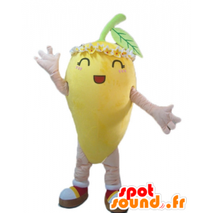 Citron maskot, s květinami na hlavě - MASFR23859 - Maskoti rostliny