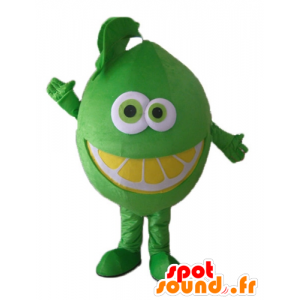 Lime maskot, meget sjov og smilende - Spotsound maskot kostume