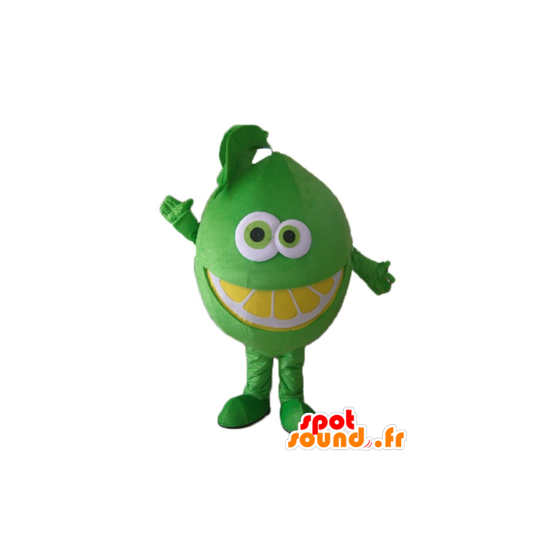 Mascotte de citron vert, très drôle et souriant - MASFR23860 - Mascotte de fruits