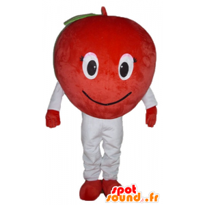 Apple mascot red giant and smiling - MASFR23861 - Fruit mascot