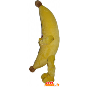 Mascot and smiling giant banana yellow - MASFR23863 - Fruit mascot