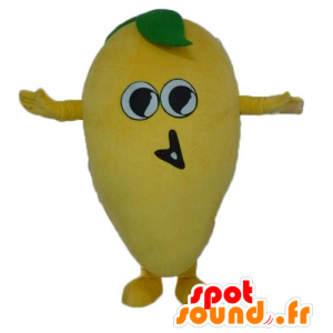 Mascotte de citron jaune géant et rigolo - MASFR23867 - Mascotte de fruits