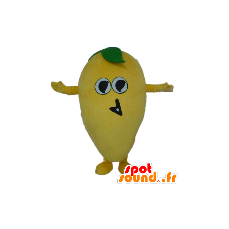 Mascotte de citron jaune géant et rigolo - MASFR23867 - Mascotte de fruits