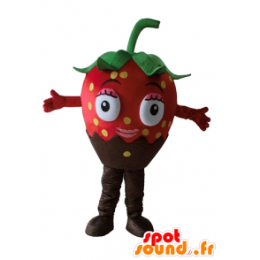 Schokoladen-Erdbeer-Maskottchen, schön und appetitlich - MASFR23870 - Obst-Maskottchen