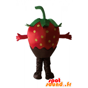 De chocolate de morango mascote, bonito e apetitoso - MASFR23870 - frutas Mascot