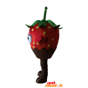 Mascotte de fraise au chocolat, très belle et appétissante - MASFR23870 - Mascotte de fruits