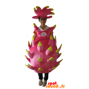 Fruit mascot pink and yellow dragon, giant - MASFR23872 - Mascots for fruit and vegetables