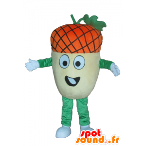 Mascotte de gland géant, jaune, vert et orange, très rigolo - MASFR23874 - Mascottes de plantes