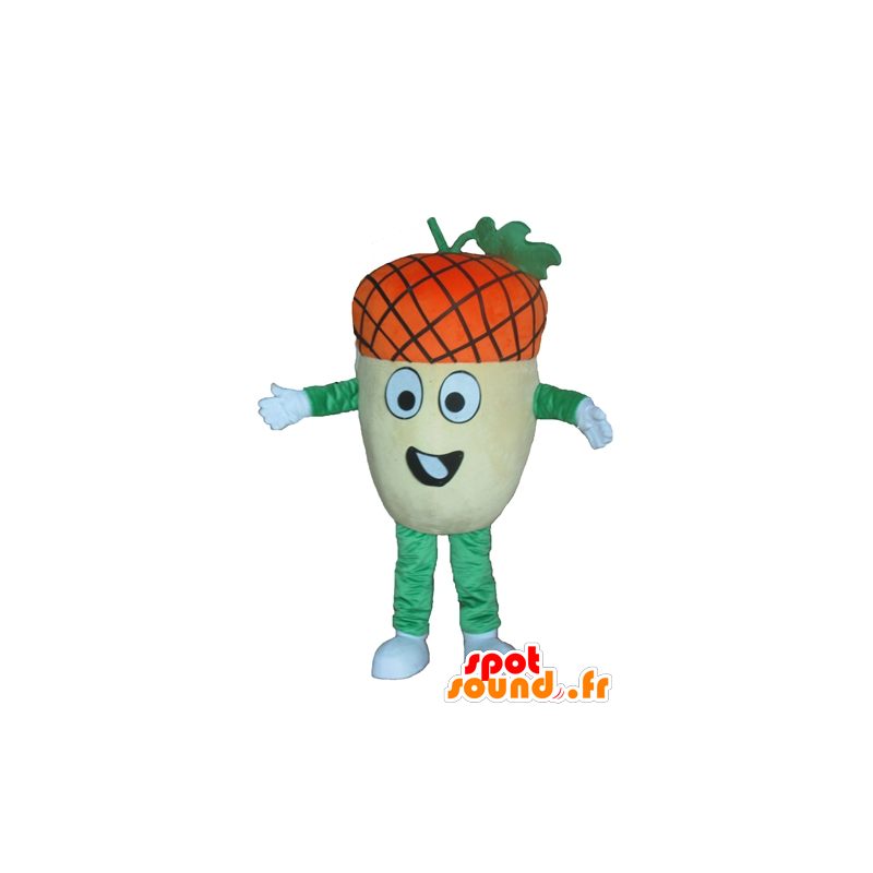 Mascota de bellota gigante, amarillo, verde y naranja, muy divertido - MASFR23874 - Mascotas de plantas