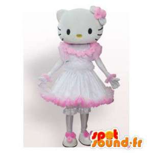 Hello Kitty maskot i pink og hvid prinsesse kjole - Spotsound