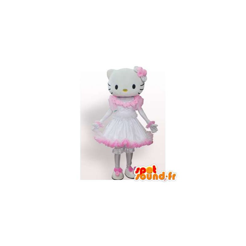 Hello Kitty maskot i pink og hvid prinsesse kjole - Spotsound