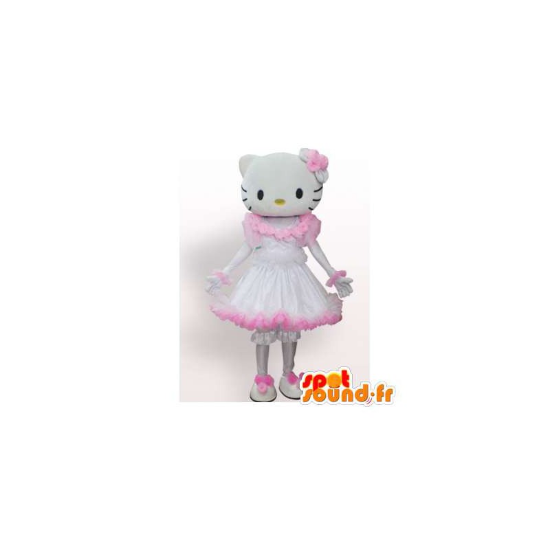 Mascot Hello Kitty rosa og hvit prinsesse kjole - MASFR006566 - Hello Kitty Maskoter