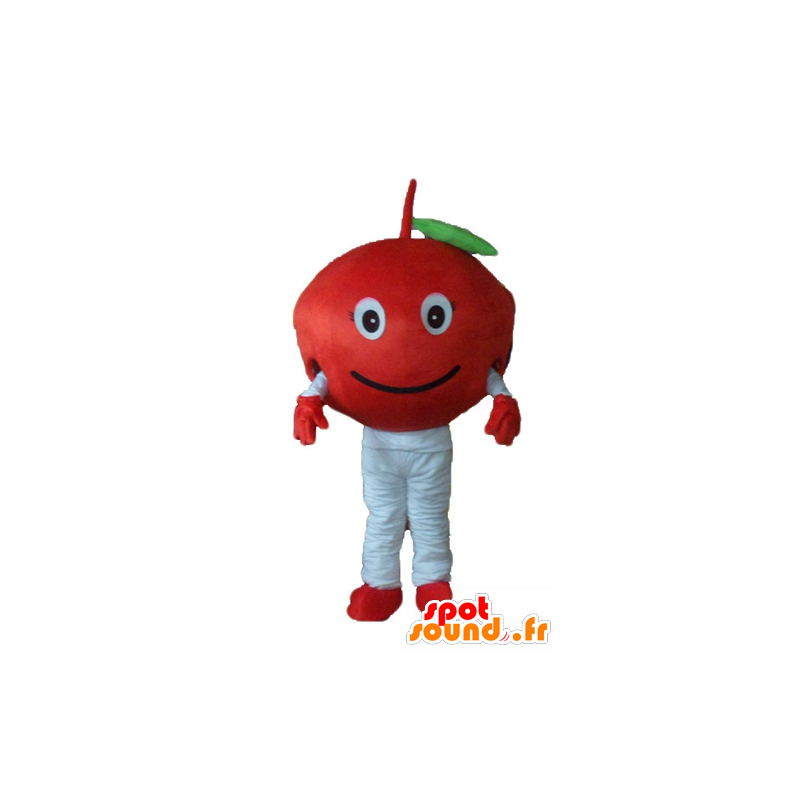 Mascot vermelho cereja, bonito e sorrindo - MASFR23880 - frutas Mascot