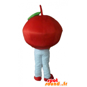 Mascot kirsebær rød, søt og smilende - MASFR23880 - frukt Mascot