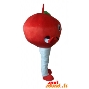 Mascotte ciliegia rosso carino e sorridente - MASFR23880 - Mascotte di frutta