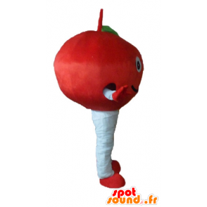 Mascot kersenrood, schattig en glimlachen - MASFR23880 - fruit Mascot