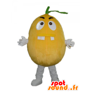 Arancione mascotte, gigante limone, sguardo feroce - MASFR23882 - Mascotte di frutta