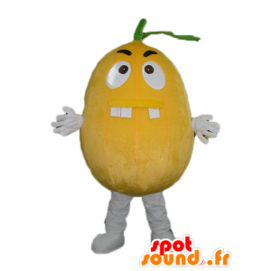 Oransje maskot, gigantiske sitron, voldsomt - MASFR23882 - frukt Mascot