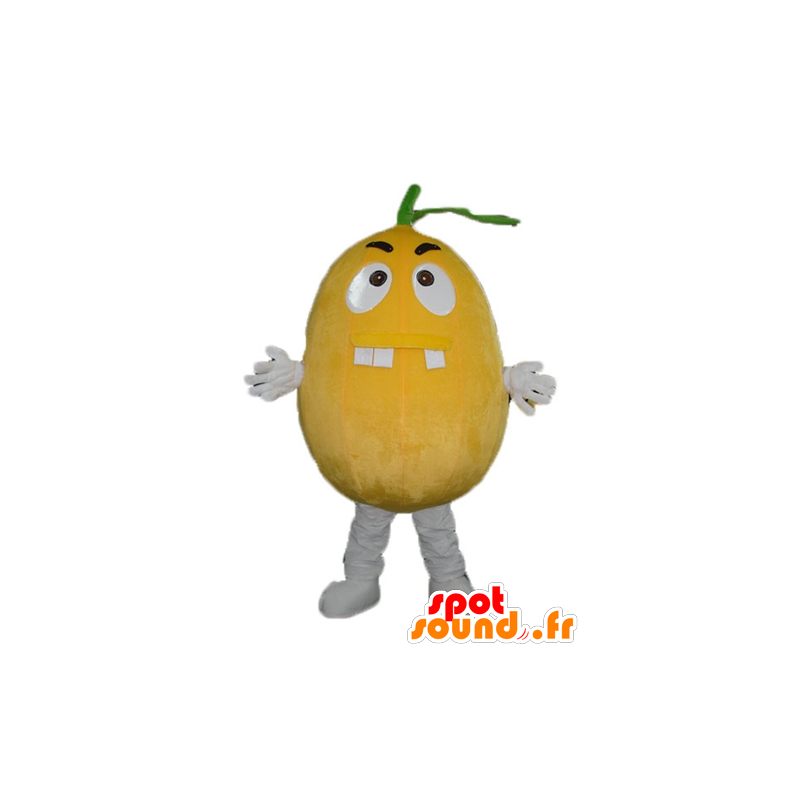 Arancione mascotte, gigante limone, sguardo feroce - MASFR23882 - Mascotte di frutta