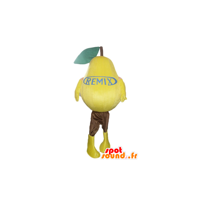 Mascotte de poire jaune, géante, très réaliste - MASFR23884 - Mascotte de fruits