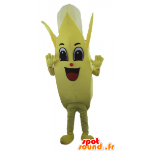 Amarelo e branco mascote banana, gigante - MASFR23885 - frutas Mascot