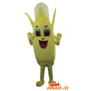 Giallo e bianco di banana mascotte, gigante - MASFR23885 - Mascotte di frutta