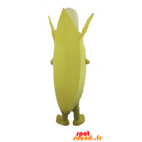 Geel en wit banaan mascotte, reuze - MASFR23885 - fruit Mascot