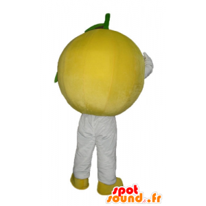 Mascotte de citron jaune, tout rond et mignon - MASFR23886 - Mascotte de fruits