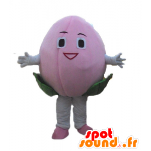 Mascot rosa fruta, flor, lichia gigante - MASFR23887 - Mascotes de frutas e legumes