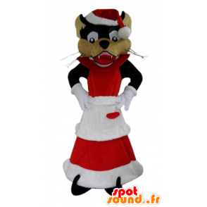 Mascot ulv, kledd i tråd Mor julen - MASFR23892 - jule~~POS TRUNC