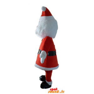 Mascotte de Père-Noël, habillé en rouge et blanc, avec une barbe - MASFR23893 - Mascottes Noël