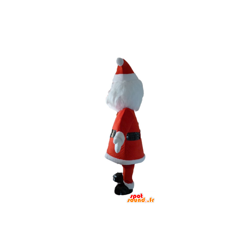Mascotte de Père-Noël, habillé en rouge et blanc, avec une barbe - MASFR23893 - Mascottes Noël